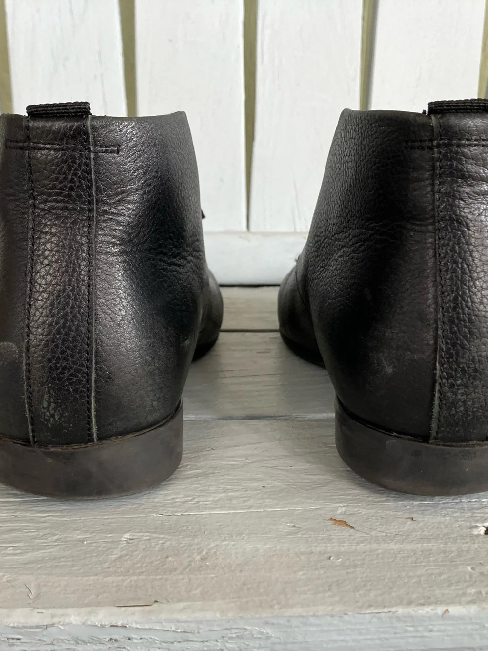 Men's Chukka Black Leather Lace-Up Dress Boots